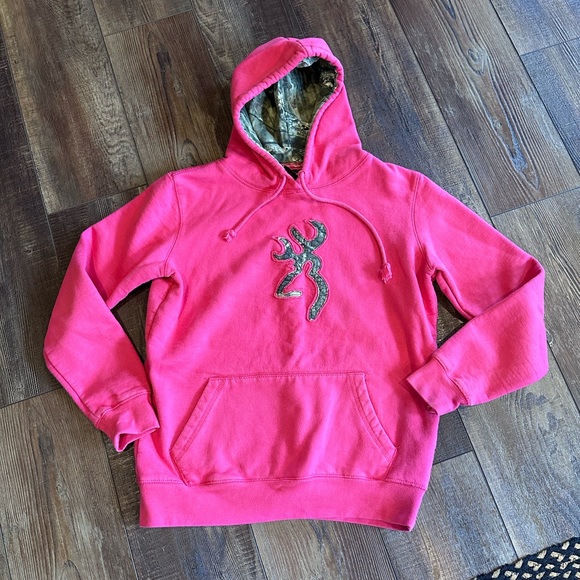 Browning Tops - Browning pink and camo size medium hoodie